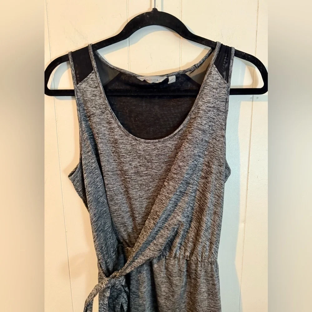 Athleta Sweet Sunday Faux Wrap Mini Dress Women’s Space Dye Gray 215102-00 Sz M